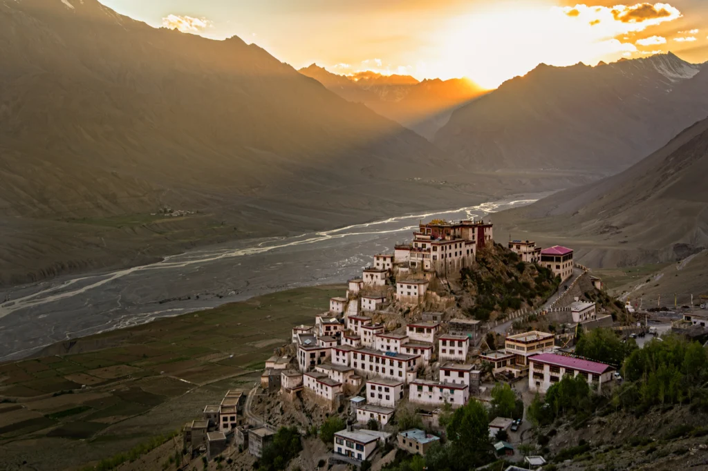 Key Monastery perched on a rugged hill in Spiti Valley — best places to visit in summer in India for spiritual calm and mountain views.
