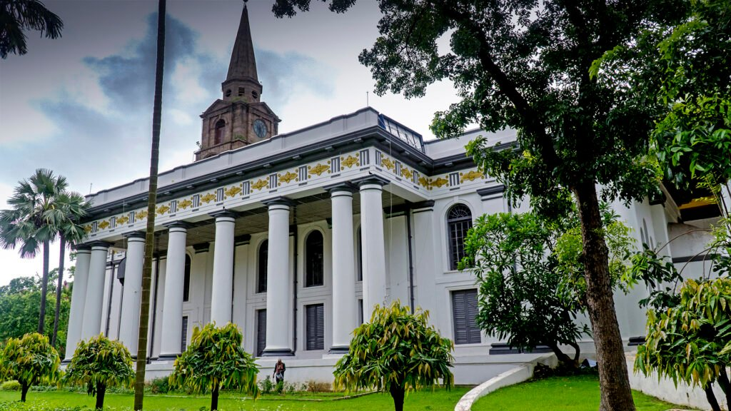 St. John’s Church in Dalhousie with colonial stone architecture and forest backdrop — best places to visit in summer in India for heritage and peace.