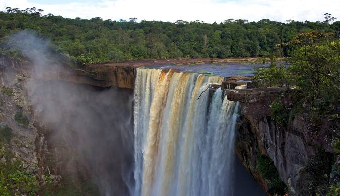 Majestic Kaieteur Falls in Guyana — a breathtaking sight in the best cheapest place to travel in South America.