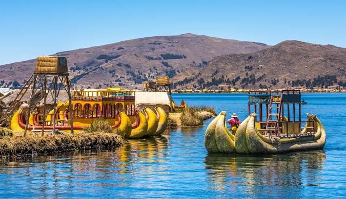 Crystal-clear waters and floating islands on Lake Titicaca — a top cultural and natural experience among things to do in Bolivia.