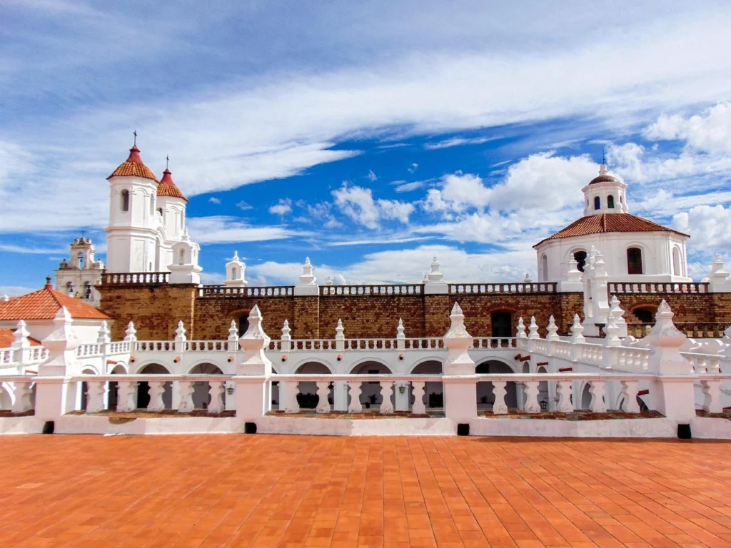 Colonial architecture and whitewashed buildings in Sucre — a charming highlight among things to do in Bolivia.
